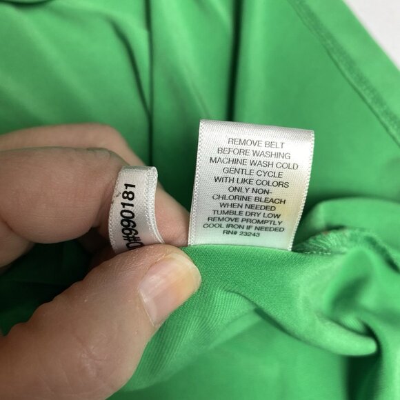 New York & Co Womens Dress Faux Wrap Surplice Ruffle Neck Stretch Preppy Sz XL - Picture 6 of 11